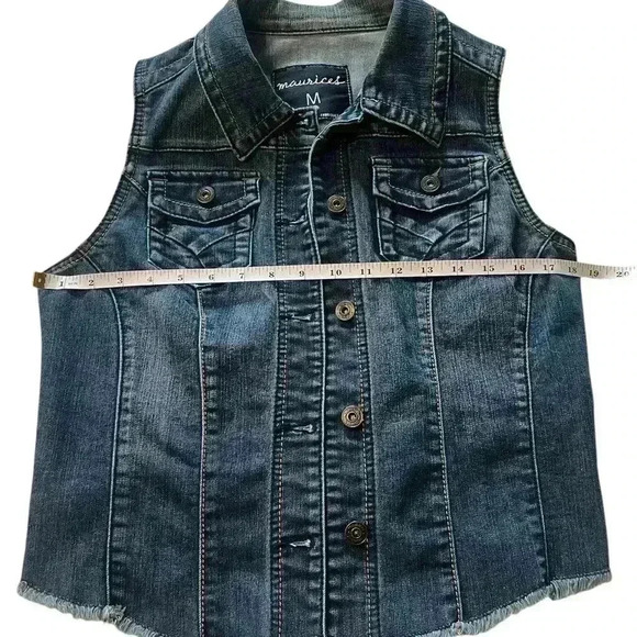 Maurices Blue Denim Vest Women’s size medium - Picture 4 of 7